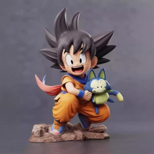 Dragon Ball Childhood Little Goku Hugs Puer Ya Mu Tea Little Follower Figures Doll Pvc Model Statue Collection Toys Ornamen Gift