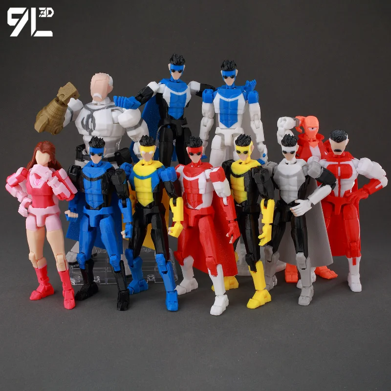 9L3D Printed Invincible Anime Action Figures Lucky 13 Dummy 13 Multi-Jointed Superheroes Model Toy Collectible Ornaments Gift - Image 3