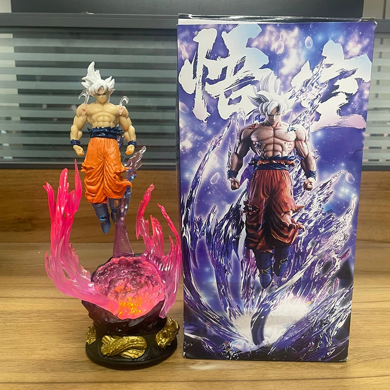 25cm Dragon Ball Son Goku Anime Figure Ultra Instinct Super Saiyan Figurine Statue Pvc Statue Model Ornament Collection Toy Gift