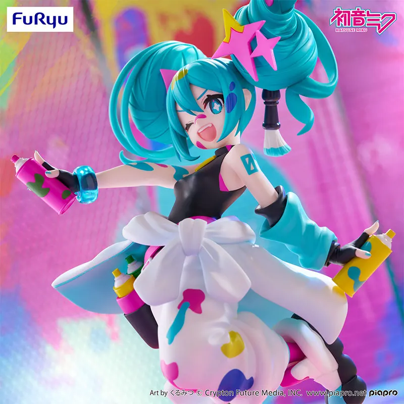 FuRyu Hatsune Miku Trio Try iT TTI Graffiti Girl Painting Version Figure Official Figure Anime Collectible Desktop Display Gift