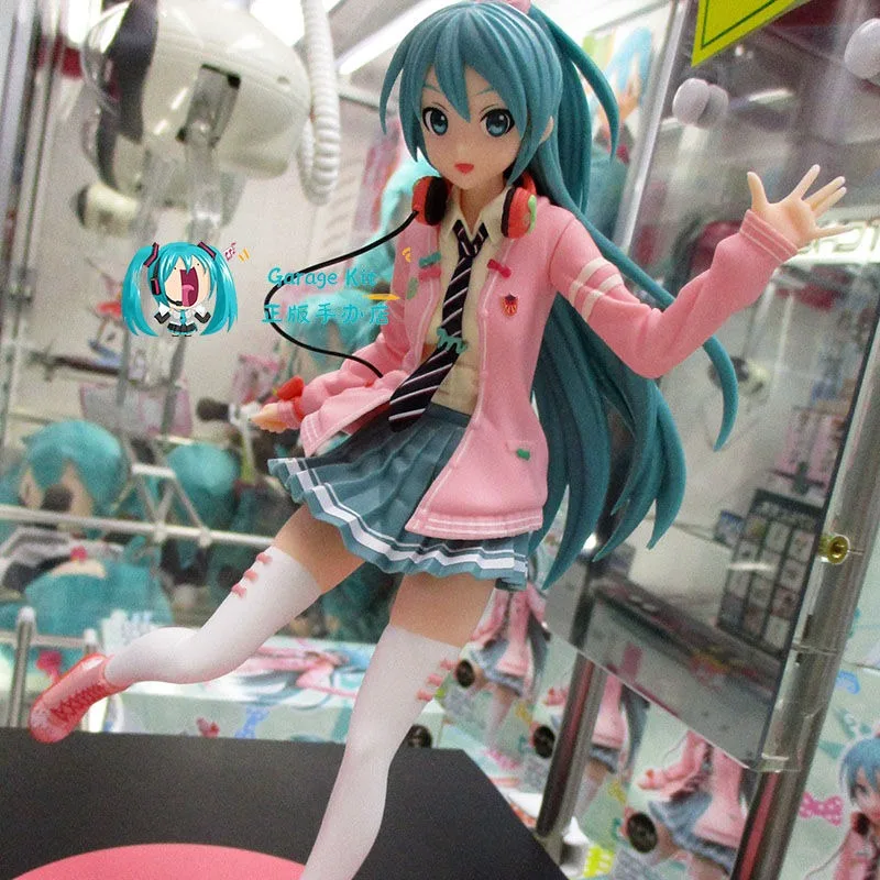 Bandai Banpresto SEGA HATSUNE MIKU Bow Ponytail Ribbon Girl Desktop Ornaments Action Figures Anime Model Peripheral Trendy Play