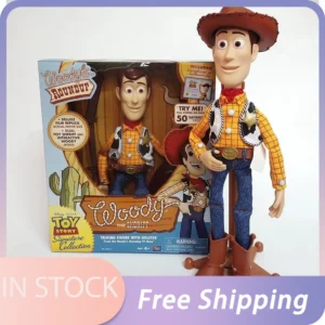 In Stock Disney Pixar Toy Story Woody Action Figures English Movie Sound Character Doll Cloth Cowboy Birthday Gift For Children
