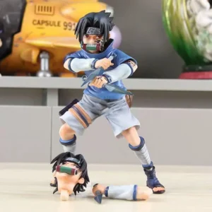 New 18.5cm Naruto Anime Figure Uchiha Sasuke Figurine Collectible Kagebunsin No Jyutu Pvc Statue Model For Boy Room Ornament Toy