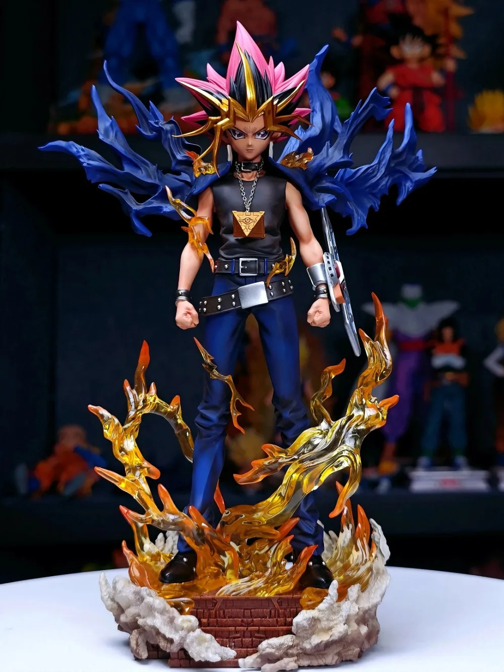 28cm/11.02in Yugi Muto Figure Dark Game Dimensional Figurine Duel Monsters Action Figures PVC Statue Collection Toys Gifts