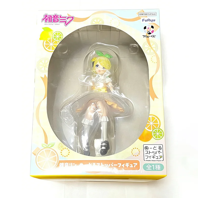 FuRyu Noodle Stopper Hatsune Miku Citrus MIKU B REWARD Kagamine Rin PVC 14CM Anime Action Figures Model Collection Toy