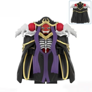 Overlord Custom Action Figure with Red Mask Black Cloak Gold Trim Purple High-Quality Plastic Ainz Ooal Gown Plastic Collectible