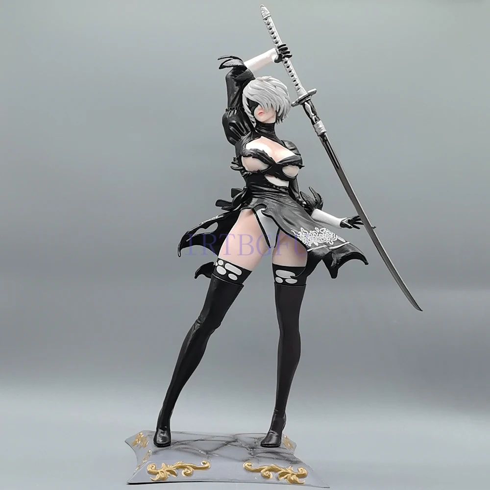 33cm 2B Pod 042 YoRHa No. 2 Type B 1/6 Two Head Ver Japanese Anime PVC Action Figure Toy Game Collectible Model Doll