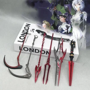 EVA Metal Weapon Model Anime Replica Spear of Longinus Rei Ayanami Scythe Desktop Decorations Accessory Collectible Toy Boy Gift