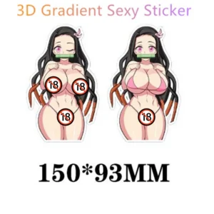 3D Gradient Stickers Sexy Exposure Vulgar 18+ Personality Trend Anime Cartoon Characters High Quality Waterproof Car Stickers