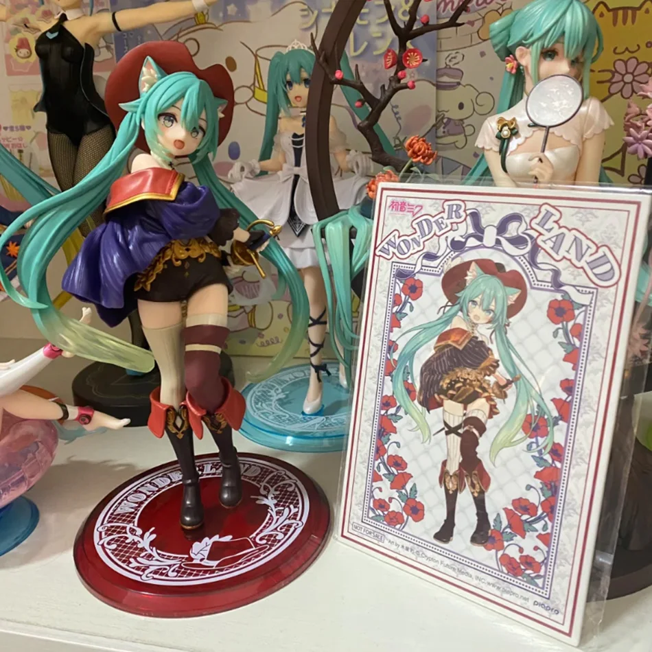 19cm Hatsune Miku Desktop Cute Action Figure Tale Wonderland Miku Puss in Boots Anime Figurine Kawaii Girl Model Toy Adorable - Image 3