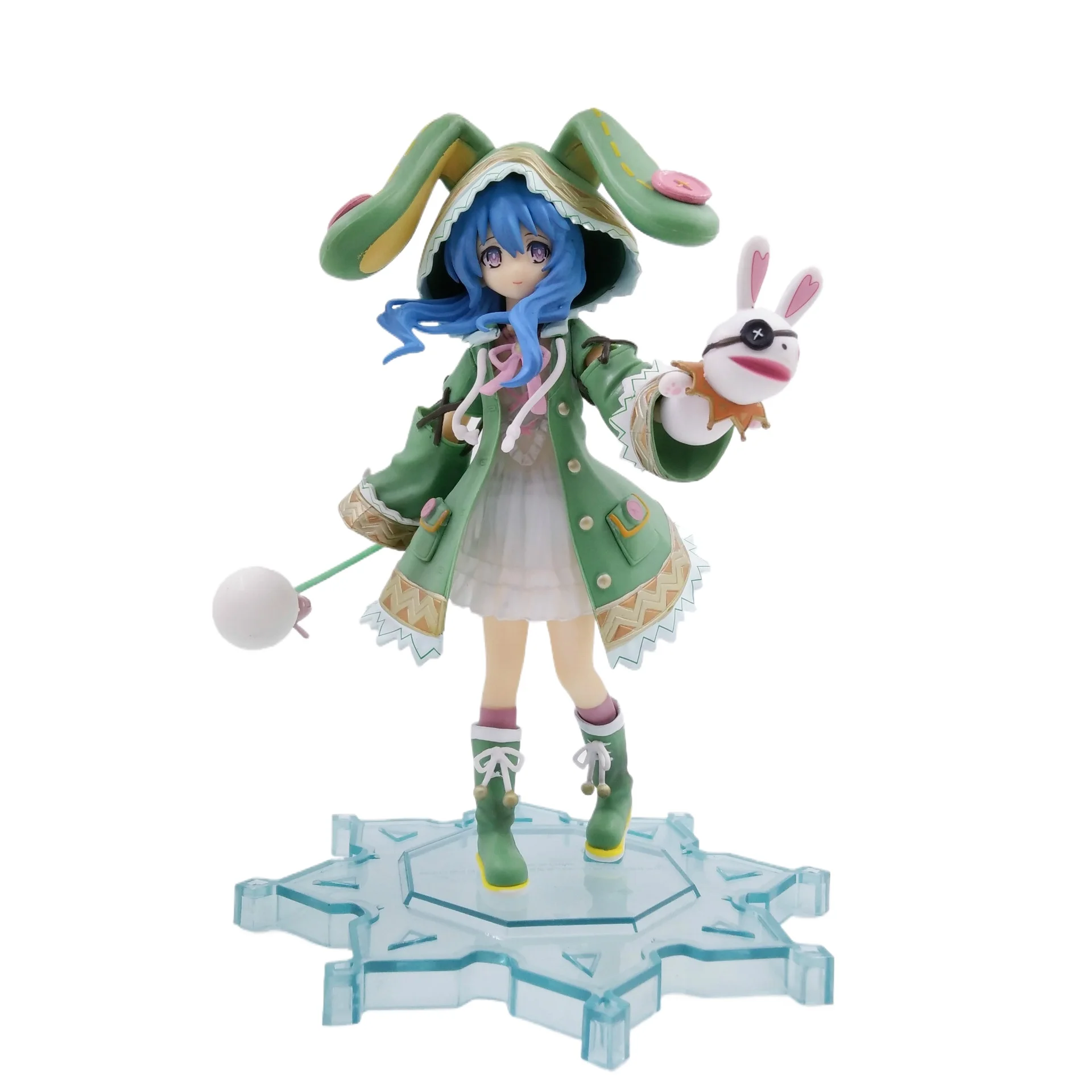18cm Date A Live - PLUM Yoshino "Hermit" Ver. Standing Figure with Rabbit-Eared Green Hood, Anime Collectible Model - Image 6