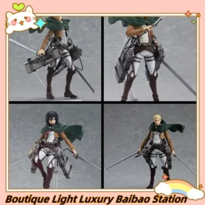 Xiyi Toys Attack On Titan Figma Movable Action Figure Levi Eren Mikasa Erwin Collectible Ornament For Anime Fans Collection Gift