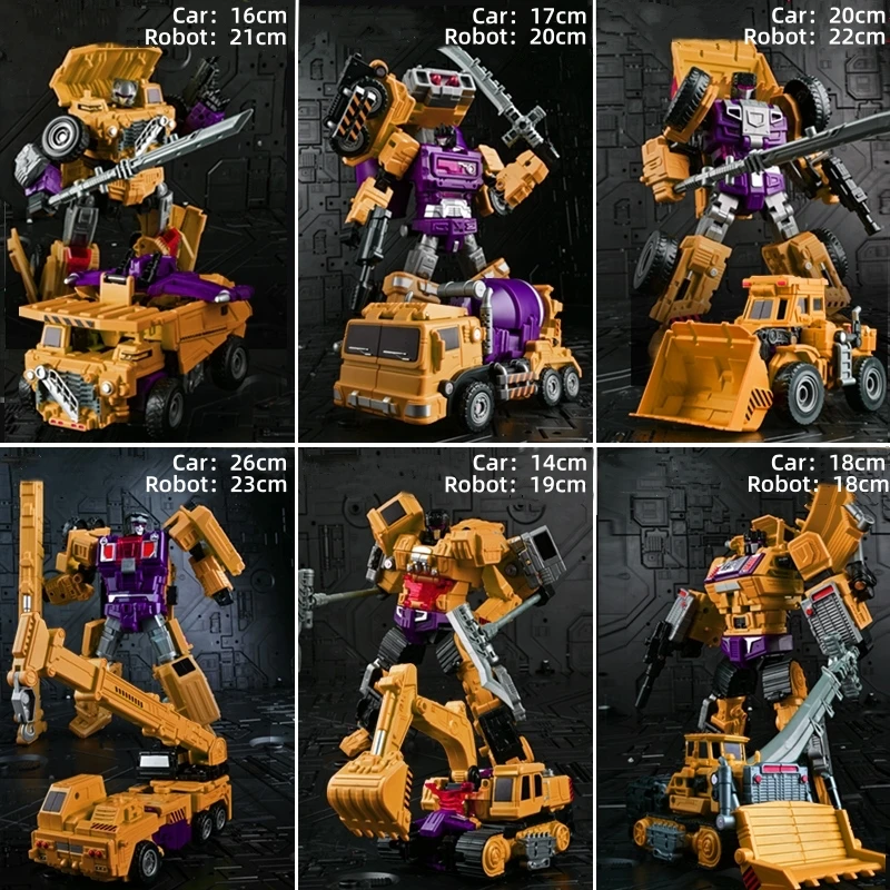 Jinjiang 6 IN 1 New Transformation Devastator Classic Toys Cool Anime Action Figure KO GT Truck Excavator Crane Model Robot Boy