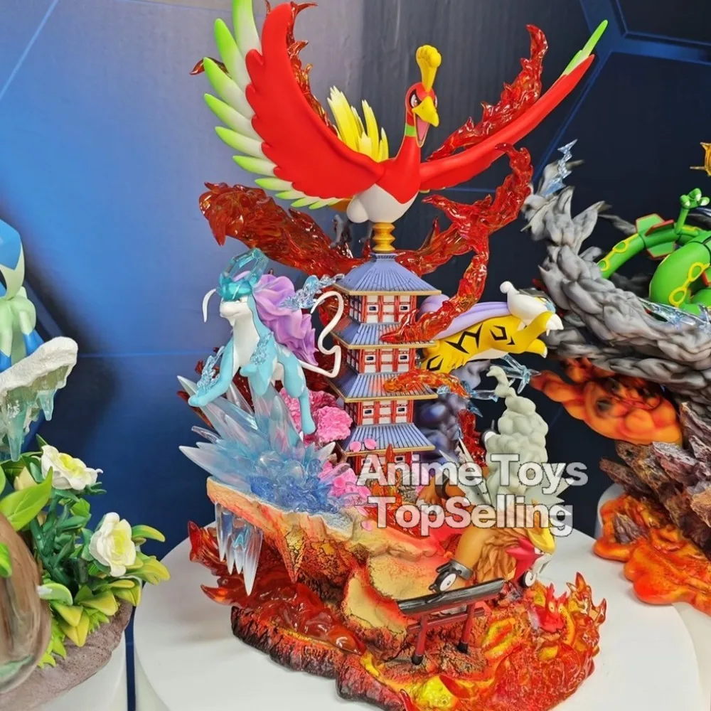 38cm/14.96in Anime Pokemon Figure Raikou/Suicune/Entei/Ho-Oh Action Figures Pvc Statue Collection Model Toys for Children Gifts - Image 4