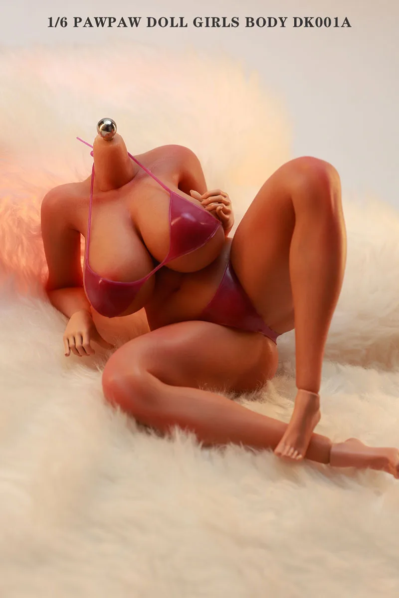 PawPawDoll DK001A 1/6 Anime Girl Oversize Breast Seamless Body 26.5cm Makeup Platinum Silicone Female Soldier Action Figure Doll - Image 4