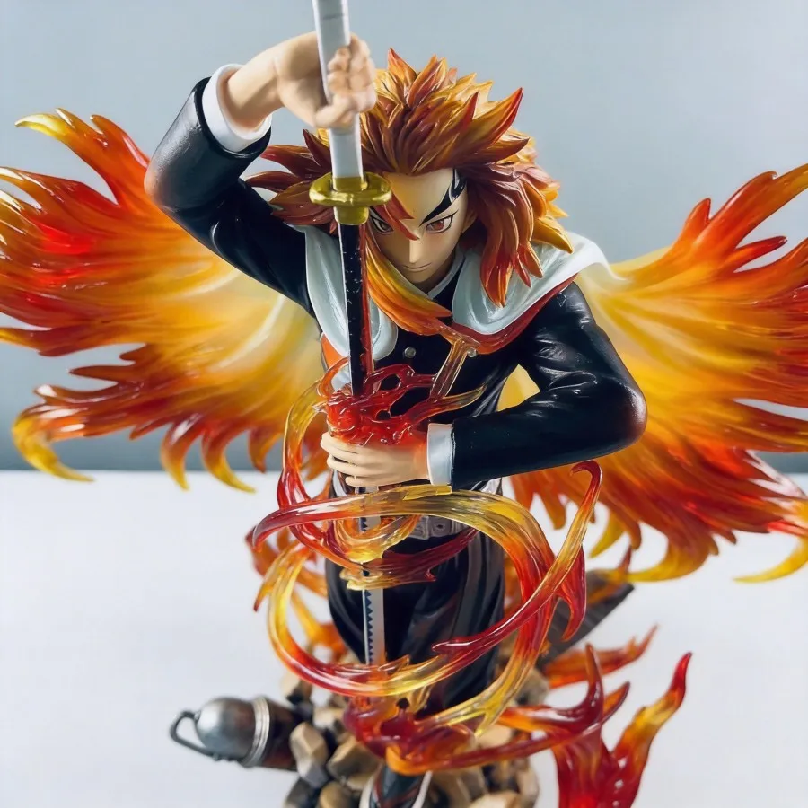 Demon Slayer Rengoku Kyojuro Action Figure 30cm Anime Statue Desktop Decoration Collection Model Gift for Fans - Image 3