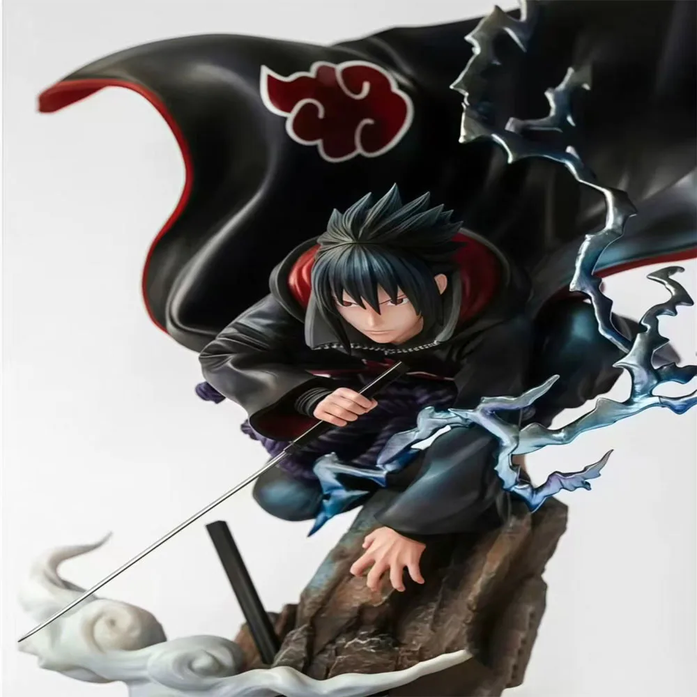 43cm Naruto Anime Figure Akatsuki Sasuke Uchiha Gk Battle Scene Action Figure Model Statues Collections Toys Decoration Gifts