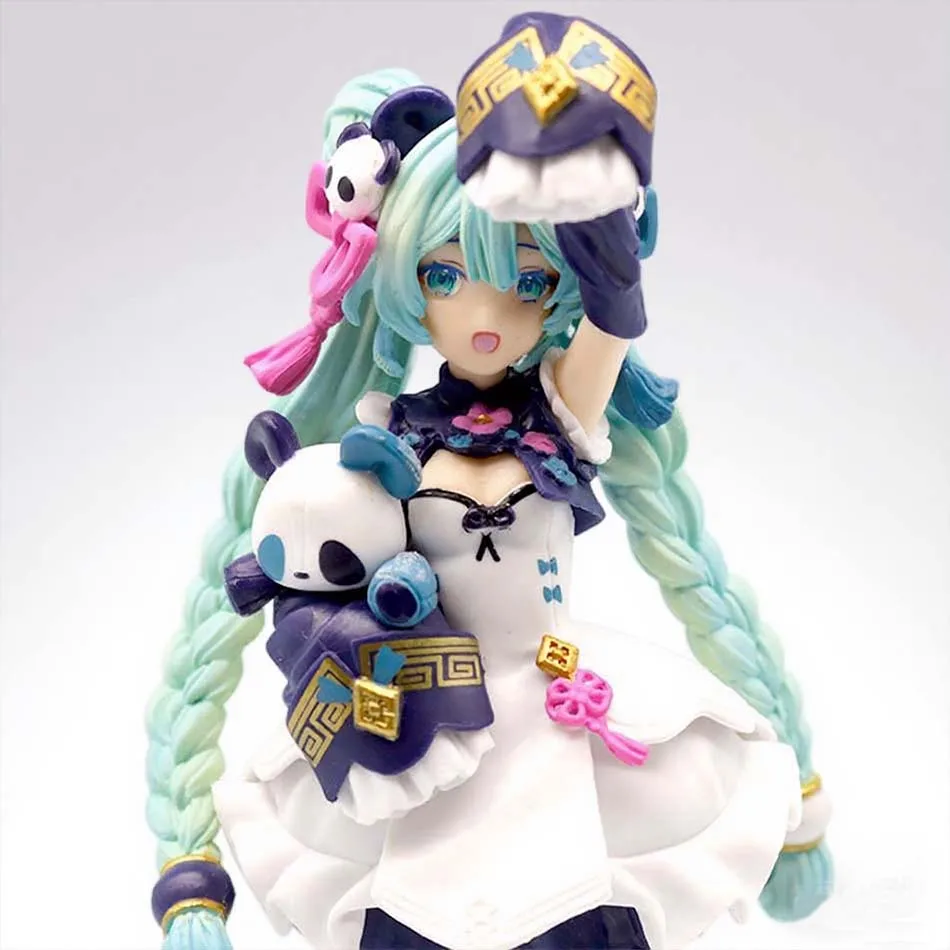 Hot sold 15CM Anime Hatsune Miku Figure National Style Fashion Panda MODERNCHINA Model Toy Gift Collection Action Figure PVC
