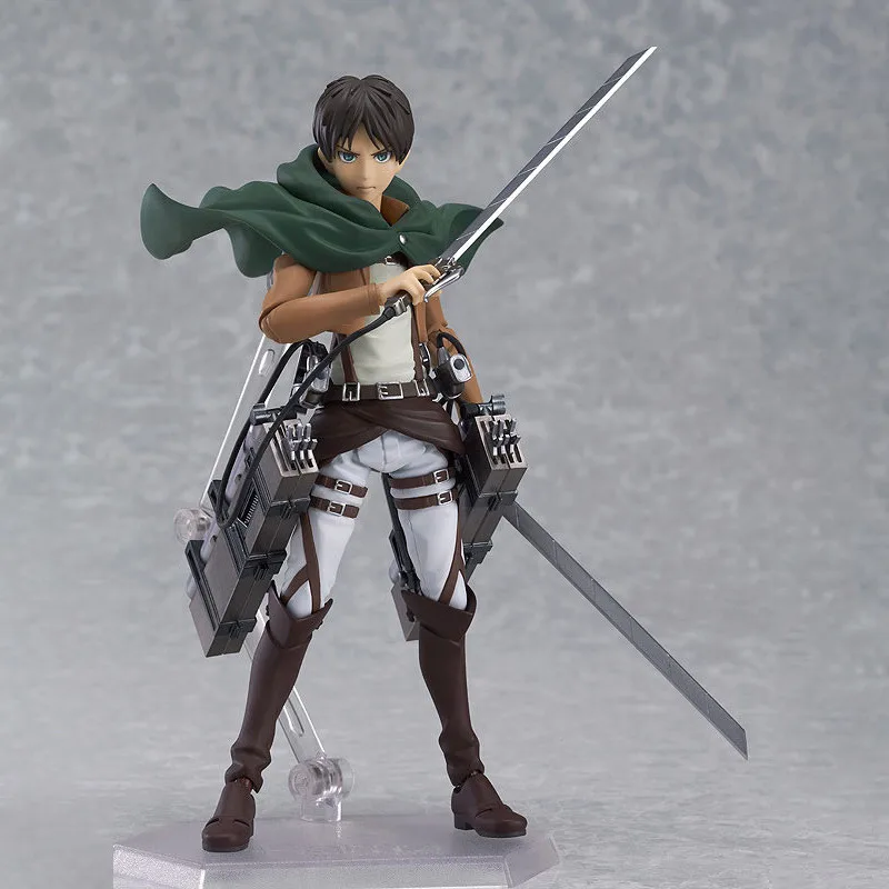 Anime Figure Attack On Titan Eren Jaeger Standing Holding Sword Detachable Model Toy PVC Collection Desktop Ornaments 14CM - Image 4