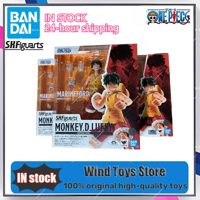 In Stock Bandai S.H.Figuarts One Piece SHF Monkey D Luffy Battle At Best Mobile Anime Action Figure Model Toy Collection Gift