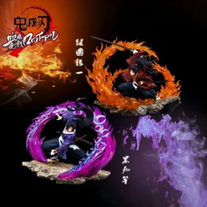 Hot Demon Slayer Toys Kokushibo Tsugikuni Yoriichi Anime Figure With Led Light Kimetsu No Yaiba Pvc Figurine Statue Model Gifts