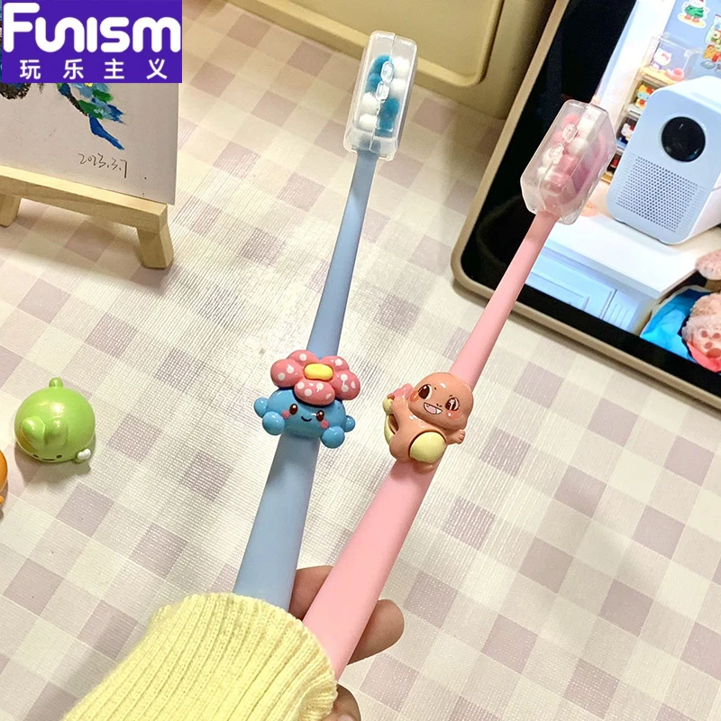 FUNISM New soft bristle toothbrush Cute Pikachu cartoon couple Student children Adult high appearance level sensitive teeth
