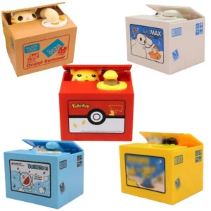 New Piggy Bank Pikachu Pokemon Anime Electronic Money Box Steal Coin Action Figure Cute Safe Room Decoration Kids Xmas Toys Gift