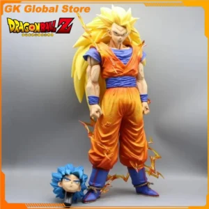 47cm Dragon Ball Son Goku Super Saiyan Action Figure Double Head Change Heads Super Big GK Ornaments Statue PVC Model Gift Toys