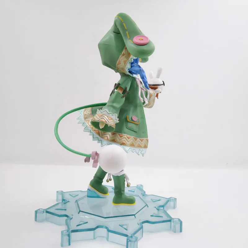 18cm Date A Live - PLUM Yoshino "Hermit" Ver. Standing Figure with Rabbit-Eared Green Hood, Anime Collectible Model - Image 4