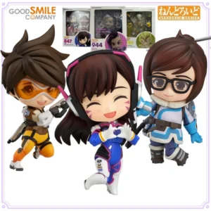 GSC Original Nendoroid Series Overwatch D.Va Tracer Junkrat Anime Action Figure Toys for Boys Gift Collectible Model Ornaments