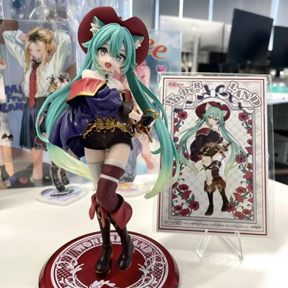 19cm Hatsune Miku Desktop Cute Action Figure Tale Wonderland Miku Puss in Boots Anime Figurine Kawaii Girl Model Toy Adorable - Image 4