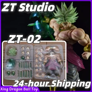 24-hour Shipping! ZT Studio Ancient Warrior Dragon Ball SHF SSJ2 Broly (Green Hair) 1/12 Scale Action Figure Gift Collectible