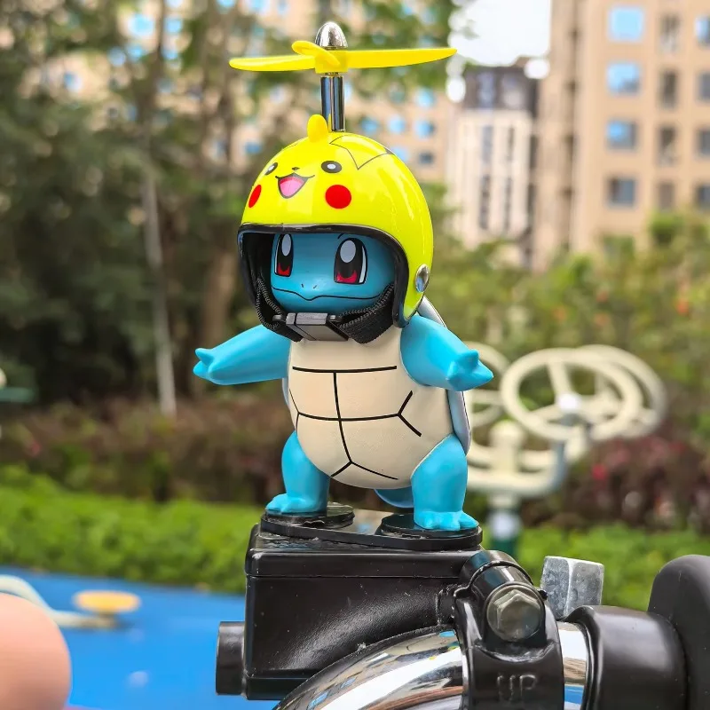 Pokemon Anime Johnny Turtle Motorcycle Electric Bike mountain bikes road bikes Cute Rotating Propeller Decoration Accessories