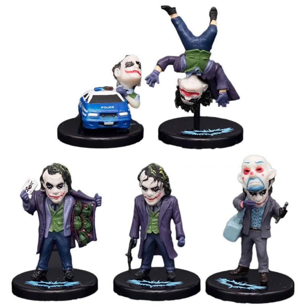5pcs/set The Dark Knight Joker PVC Action Figure Collectible Model Toy 6~10cm Joker Toys