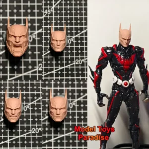 Unpainted DIY 1/12 Bat Beyond White Model Head Super Hero Men Soldier Head Sculpt Fit 6inch Action Figure Body