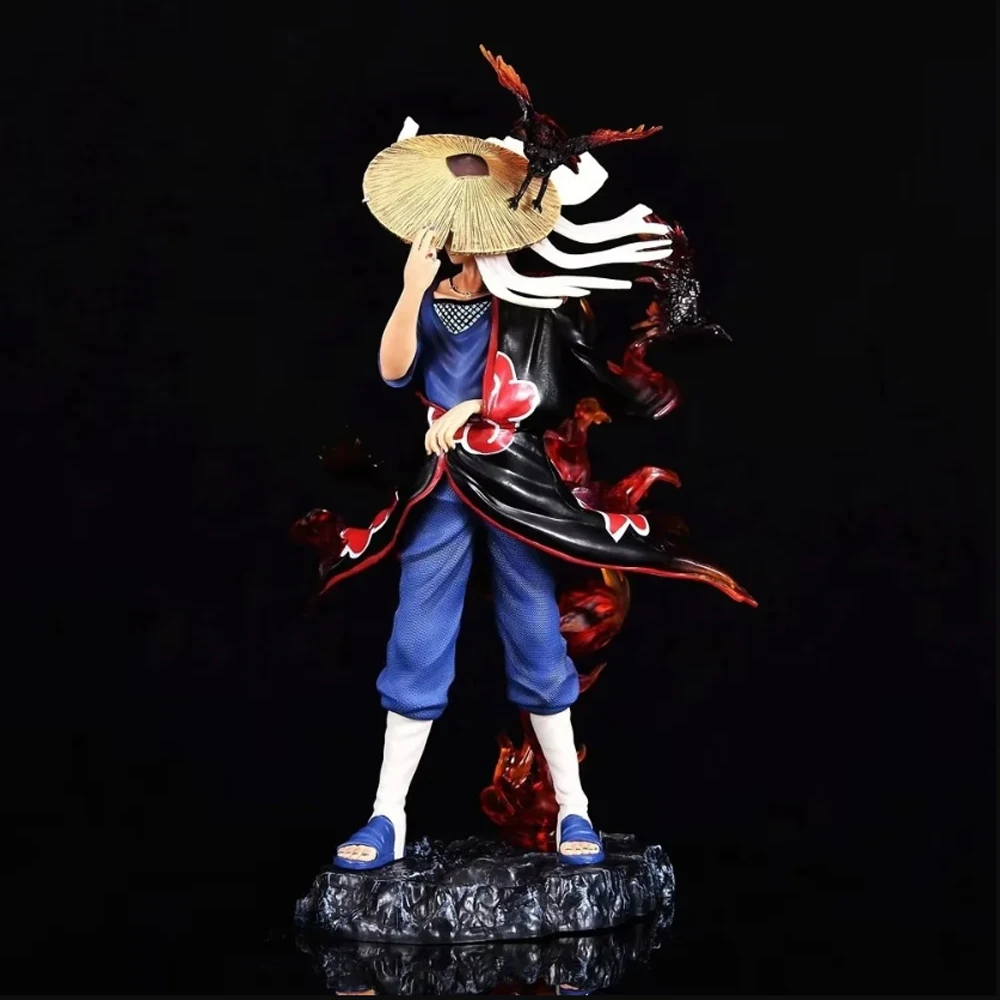 27cm Naruto Anime Figurine Itachi Uchiha Akatsuki With straw hat Action Figure Model Statue Collection Toys Children Toys