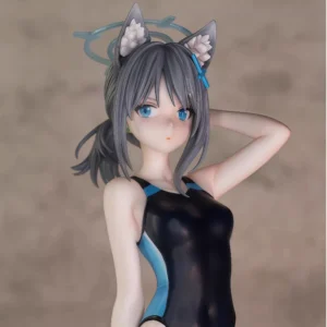 24cm Blue Archive Anime Shiroko Wolf Ears Full Painted Swimsuit Figure Collectible Desk Decor Gift For Anime Fans