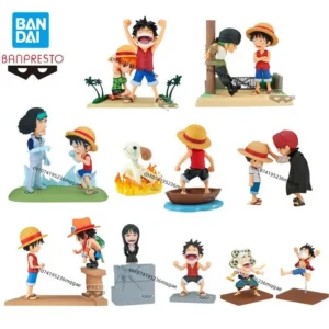 Original Bandai ONE PIECE WCF LOG STORIES Luffy Nami Eneru Anime Action Figures Model WCF desktop Ornaments Gift Decorations