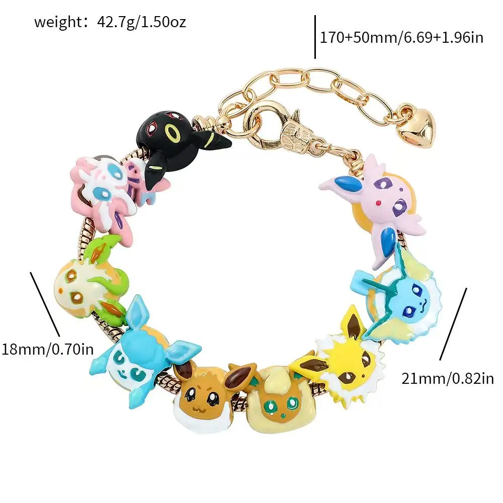pokemon 2025New Jigglypuff EEVEE Bracelet Beaded Jewelry DIY Accessories Cartoon Fashion Pendant Cosplay Trendy Toys Couple Gift