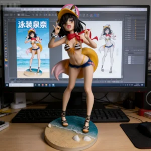 Blue Archive anime Cartoon Cute and Beautiful Girl Handmade Swimwear Quannai Standing Pose Tidy Play Model Decoration Factory