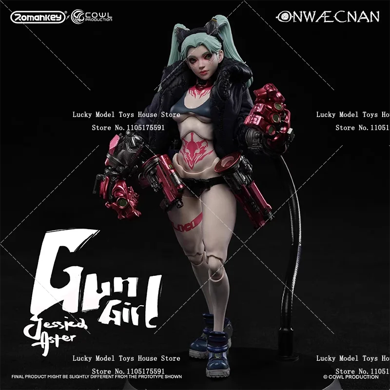 1/12 Gun Gir Jessica Action Figure Collection Gothic Style Movable Body Design 6inch Full Set Romankey X COWL Soldier Model Gift