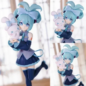 Anime Figure Hot 21CM Anime Hatsune Miku X Cinnamoroll Peripheral Collectible Models Decorative Decorations Children Kawaii Gift