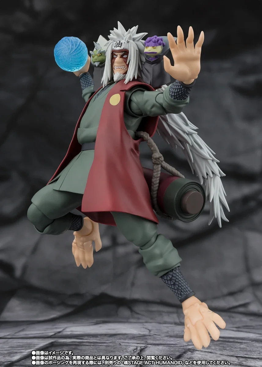 Original Bandai Naruto S.H.Figuarts SHF JIRAIYA Hidden Leaf Heroic Master Sage Sage Mode Set PVC Action Figure Model Collection