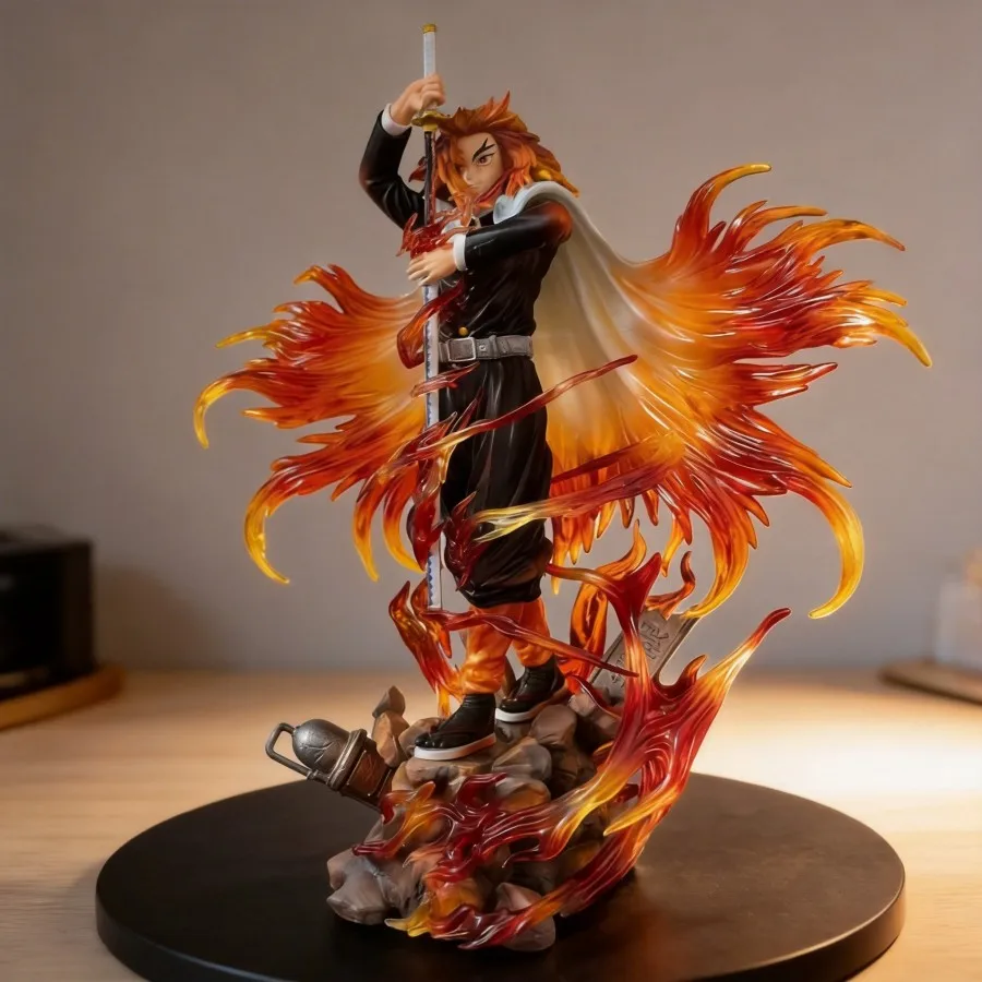 Demon Slayer Rengoku Kyojuro Action Figure 30cm Anime Statue Desktop Decoration Collection Model Gift for Fans