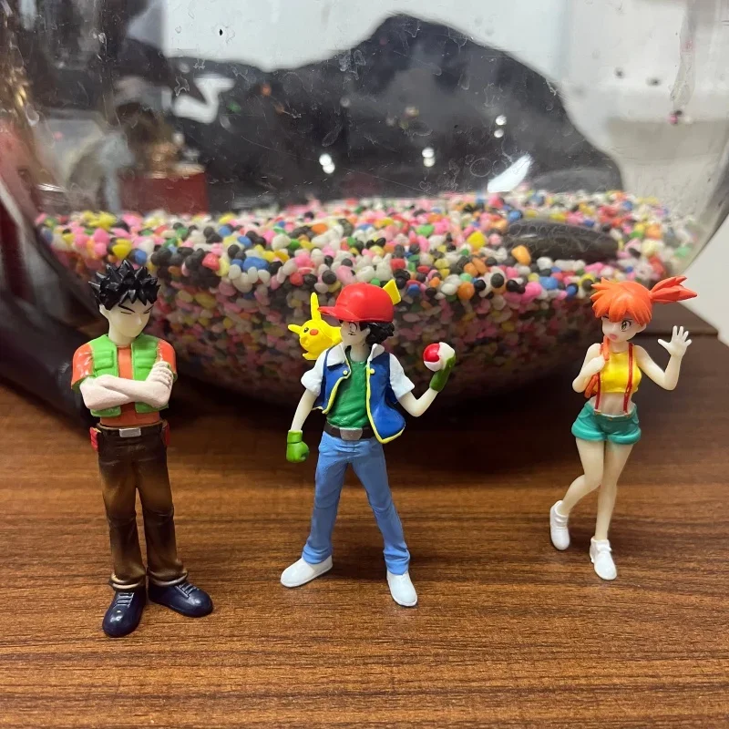 8Cm Pokemon Ash Ketchum Cartoon Pvc Exquisite Handmade Model Desktop Ornament Toy Collectibles Christmas Halloween Student Gift