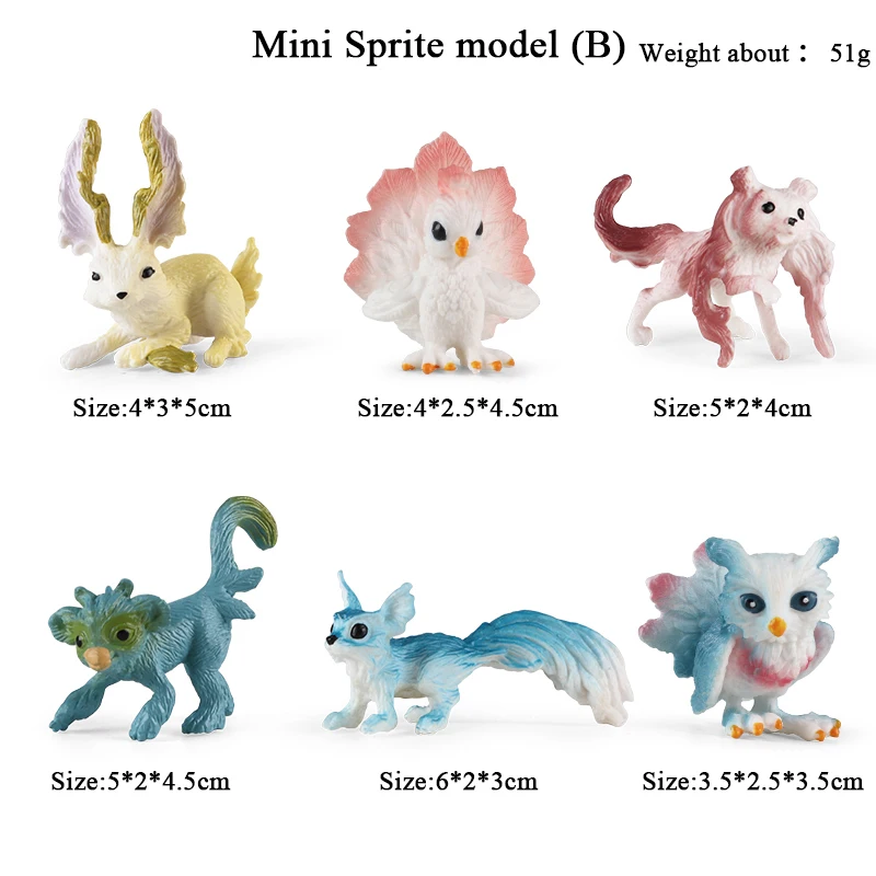 Oenux Beauty Fish Princess Mermaid Action Figures Model Elves Elf Pegasus Animal Figurines Doll Kid Toy Girl Gift Cake Toppers - Image 28