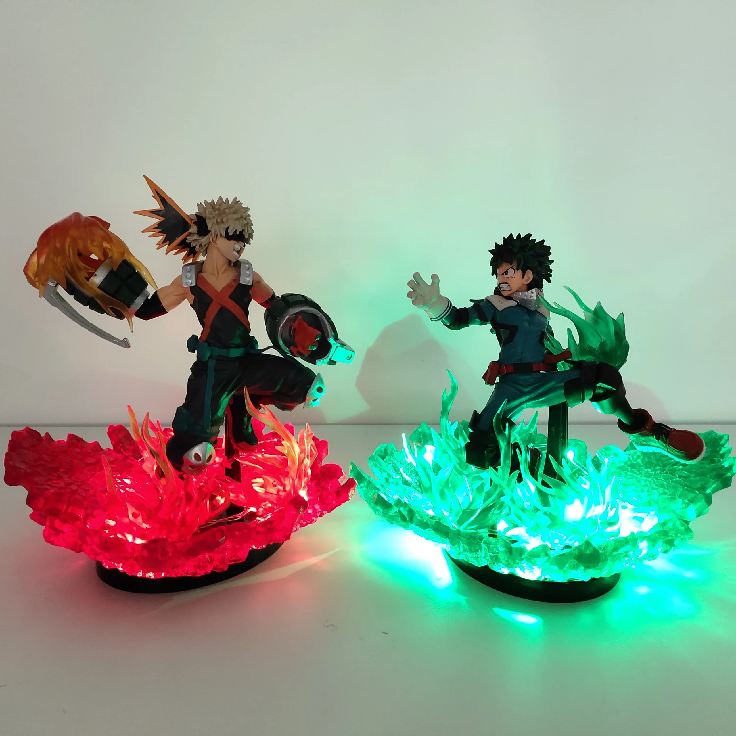 My Hero Academia Anime Midoriya Izuku & Bakugou Katsuki Lamp Led Bulb Action Figures Model Figurine Figure & Base & Lamp DIY