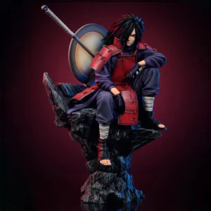 Hokage anime figurine sitting posture Uchiha Madara 28cm ninja world battle model handmade ornament gift table setup
