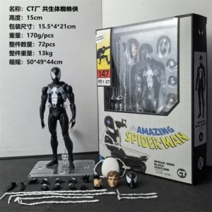 In Stock Ct Toys Spiderman Figure Mafex 147 Symbiotic Black Suit Venom The Amazing Spider-man Anime Action Figure Gifts Toys