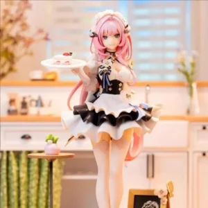 New Honkai 3 Game Figure Elysia Coffee Maid Carrying A Cake Pvc Gk Model Statue Collection Doll Desktop Decoration Toy Gifts